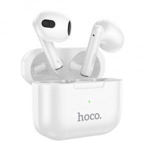 Casti Fara Fir, TWS, Bluetooth 5.3, 300mAh, Activare Siri - Hoco Intelligent (EW30) - White - Img 1