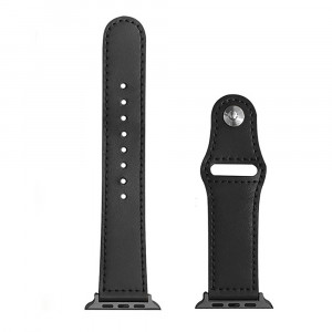 Curea barbati pentru Apple Watch 1 / 2 / 3 / 4 / 5 / 6 / 7 / SE / 8 (38 / 40 / 41 mm) - Techsuit Watchband (W033) - Black - Img 4