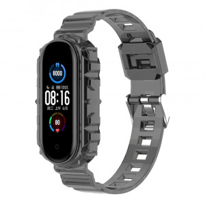 Curea pentru Xiaomi Mi Band 5 / 5 NFC / 6 / 6 NFC / Amazfit Band 5 - Techsuit Watchband (W017) - Black - Img 1