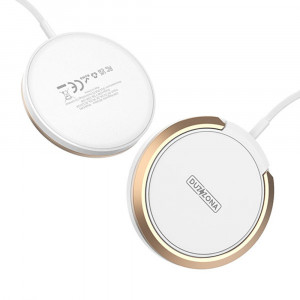 Duzzona - Wireless Charger (W1) - with Magnetic Attach on iPhone and Desk Stand, 15W - White - Img 1