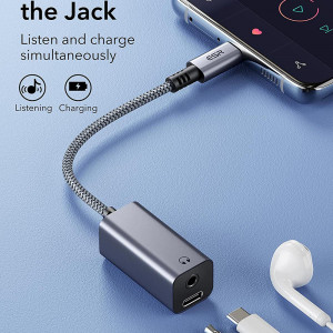 ESR - Headphone Jack Adapter - USB-C to Jack, Type-C - Black - Img 4