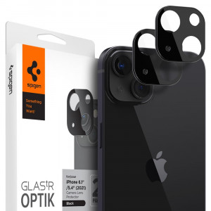 Folie Camera pentru iPhone 13 / 13 mini (set 2) - Spigen Optik.TR - Black - Img 1