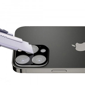 Folie Camera pentru iPhone 13 Pro / 13 Pro Max - Techsuit Full Camera Glass - Black - Img 2