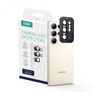 Folie Camera pentru Samsung Galaxy S23 Ultra - ESR Lens Protector Tempered Glass - Black - Img 1