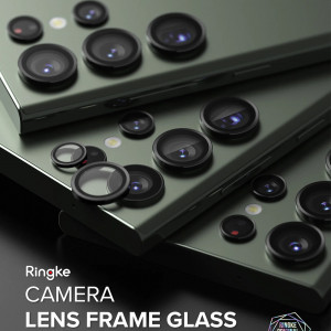 Folie Camera pentru Samsung Galaxy S23 Ultra - Ringke Camera Lens Frame Glass - Black - Img 3
