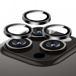 Folie Camera telefon iPhone 15 Pro/ 15 Pro Max - ESR Armorite Camera Lens Protectors - Black - Img 2