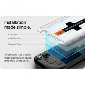 Folie pentru Steam Deck - Spigen Glas.TR EZ FIT - Clear - Img 4
