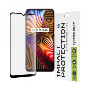Folie protectie telefon Realme 7i (Global) / C11 / C11 (2021) / C15 / C21 / C21Y / C25s / C25Y / Narzo 30A - Techsuit 111D Full Cover / Full Glue Glass - Black - Img 1