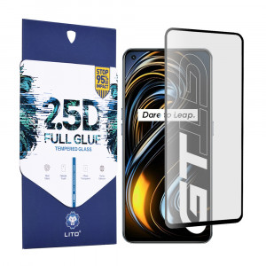 Folie protectie telefon Realme GT 5G - Lito 2.5D FullGlue Glass - Black - Img 1