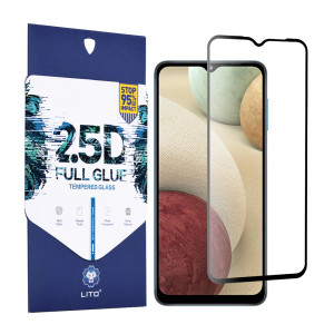Folie protectie telefon Samsung Galaxy A02 / M02 / A12 / A12 Nacho / F12 / M12 / A32 5G - Lito 2.5D FullGlue Glass - Black - Img 1