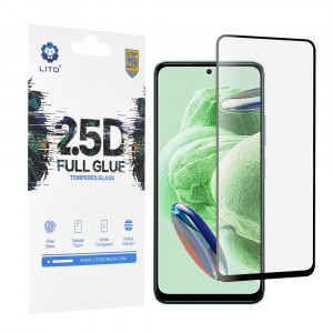 Folie protectie telefon Xiaomi Redmi Note 12 5G / Note 12 4G / Poco X5 - Lito 2.5D FullGlue Glass - Black - Img 1