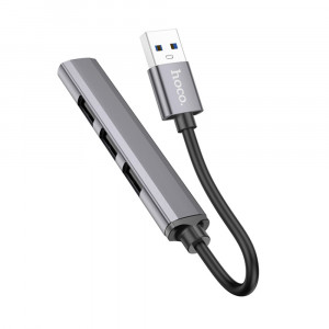 Hub 2x USB 3.0, 3x USB 2.0 - Hoco (HB26) - Grey - Img 2