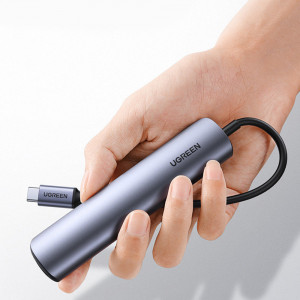 Hub Type-C la 4xUSB 3.0, HDMI 4k@30Hz, 5Gbps - Ugreen (20197) - Gray - Img 2
