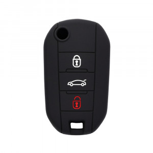 Husa pentru cheie Peugeot 2008, Citroen C4 Cactus - Techsuit Car Key Case (1002.04) - Black - Img 1