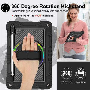 Husa pentru Samsung Galaxy Tab S7 Plus / S8 Plus - Techsuit StripeShell 360 - Black - Img 3