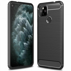 Husa telefon Google Pixel 5 - Techsuit Carbon Silicone - Black - Img 1