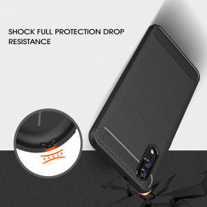 Husa telefon Huawei P20 - Techsuit Carbon Silicone - Black - Img 3