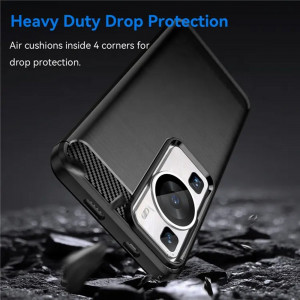 Husa telefon Huawei P60 - Techsuit Carbon Silicone - Black - Img 4