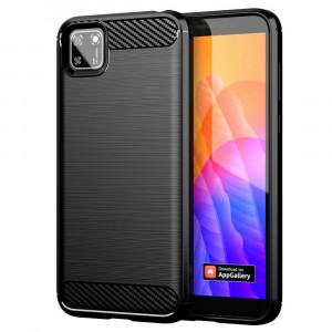 Husa telefon Huawei Y5p - Techsuit Carbon Silicone - Black - Img 1