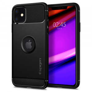 Husa telefon iPhone 11 - Spigen Rugged Armor - Negru