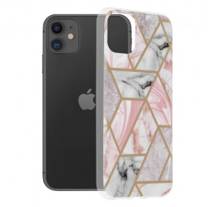 Husa telefon iPhone 11 - Techsuit Marble Series - Pink Hex - Img 1