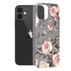 Husa telefon iPhone 12 / 12 Pro - Techsuit Marble Series - Bloom of Ruth Gray - Img 1