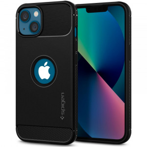 Husa telefon iPhone 13 mini - Spigen Rugged Armor - Black - Img 1