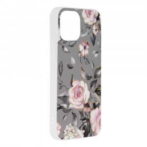 Husa telefon iPhone 13 mini - Techsuit Marble Series - Bloom of Ruth Gray - Img 2