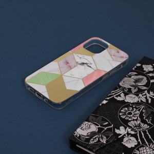 Husa telefon iPhone 13 mini - Techsuit Marble Series - Purple Hex - Img 4