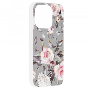 Husa telefon iPhone 14 Pro - Techsuit Marble Series - Bloom of Ruth Gray - Img 2