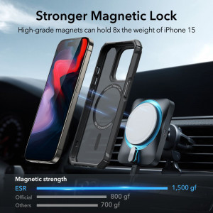 Husa telefon iPhone 15 Pro - ESR Air Armor HaloLock - Frosted Black - Img 3
