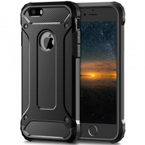 Husa telefon iPhone SE, 5, 5S - Techsuit Hybrid Armor - Black - Img 1