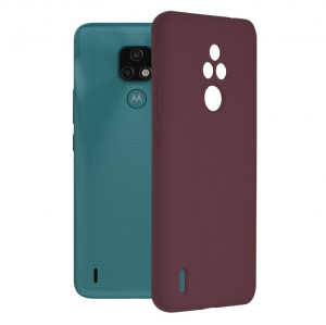 Husa telefon Motorola Moto E7 - Techsuit Soft Edge Silicone - Plum Violet - Img 1