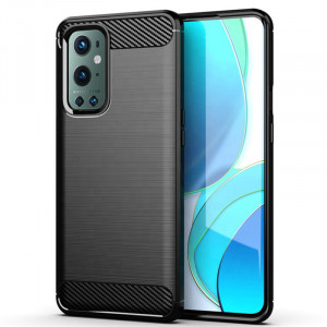 Husa telefon OnePlus 9 Pro - Techsuit Carbon Silicone - Black - Img 1