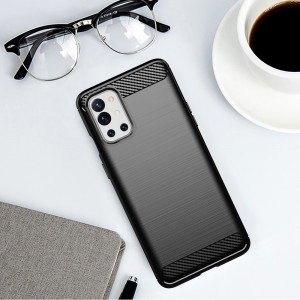 Husa telefon OnePlus 9R - Techsuit Carbon Silicone - Black - Img 4