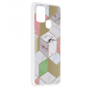 Husa telefon Samsung Galaxy A21s - Techsuit Marble Series - Purple Hex - Img 2
