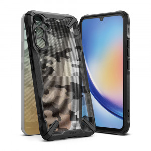 Husa telefon Samsung Galaxy A34 5G - Ringke Fusion X Design - Camo Black - Img 1