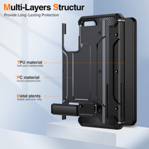 Husa telefon Samsung Galaxy A53 5G - Techsuit Hybrid Armor Kickstand - Black - Img 4