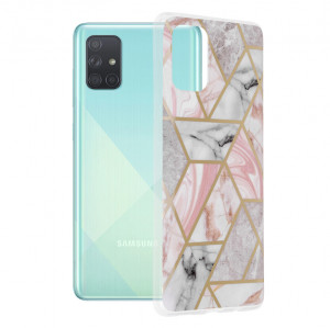Husa telefon Samsung Galaxy A71 4G - Techsuit Marble Series - Pink Hex - Img 1