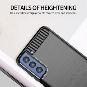 Husa telefon Samsung Galaxy S21 FE 5G - Techsuit Carbon Silicone - Black - Img 3