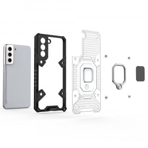 Husa telefon Samsung Galaxy S21 Plus 5G - Techsuit Honeycomb Armor - Black - Img 3