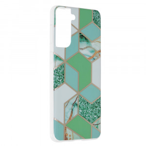 Husa telefon Samsung Galaxy S21 Plus 5G - Techsuit Marble Series - Green Hex - Img 2