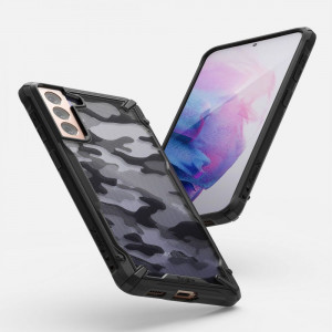 Husa telefon Samsung Galaxy S21 Plus - Ringke Fusion X Design - Camo Black - Img 4