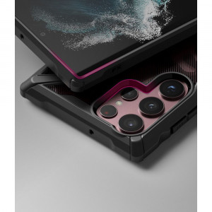 Husa telefon Samsung Galaxy S22 Ultra - Ringke Fusion X Design - Camo Black - Img 2