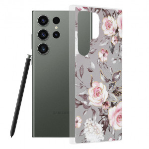 Husa telefon Samsung Galaxy S23 Ultra - Techsuit Marble Series - Bloom of Ruth Gray - Img 1