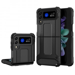 Husa telefon Samsung Galaxy Z Flip3 5G - Techsuit Hybrid Armor - Black - Img 1