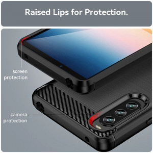 Husa telefon Sony Xperia 10 IV - Techsuit Carbon Silicone - Black - Img 3