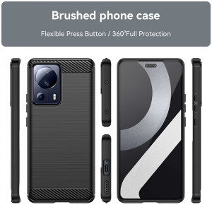 Husa telefon Xiaomi 13 Lite - Techsuit Carbon Silicone - Black - Img 4