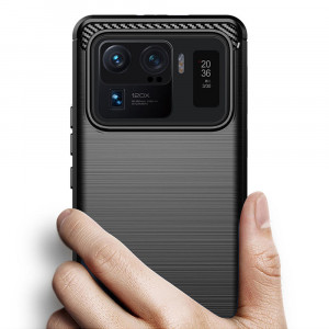 Husa telefon Xiaomi Mi 11 Ultra - Techsuit Carbon Silicone - Black - Img 2