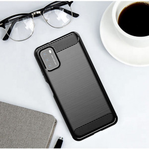 Husa telefon Xiaomi Poco M3 - Techsuit Carbon Silicone - Black - Img 3